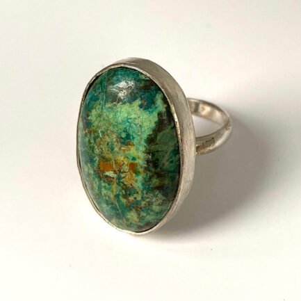 Bague en argent 925 avec chrysocolle