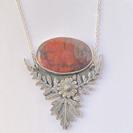 Collier en Rhodonite et Argent 925